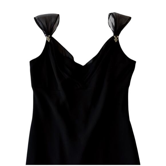 Elegant Vintage 90s Black Sheath Dress - Size 14 Evening Gown - Picture 2 of 6